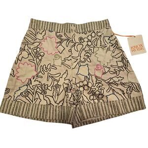 KNOX ROSE Mixed Print High Waist Shorts Size S